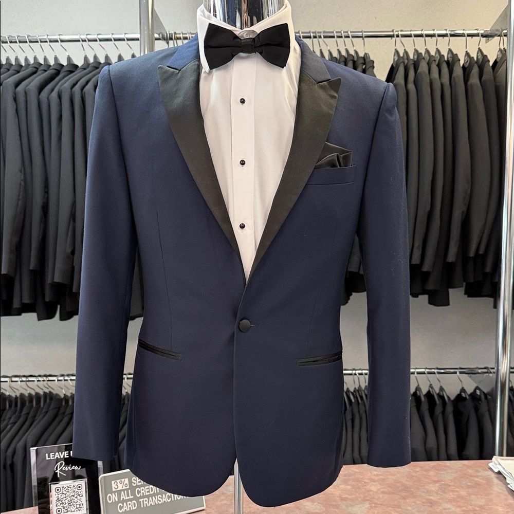 Elegant Navy Blue Tuxedo Blazer